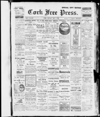 cover page of Cork Free Press published on May 4, 1914