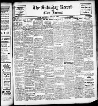 cover page of Saturday Record (Ennis) published on June 18, 1927