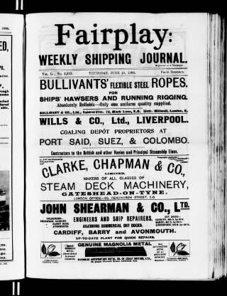 cover page of Fairplay published on June 18, 1908