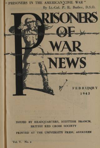 cover page of Prisoners of War News published on February 1, 1943