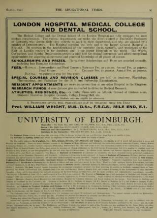 cover page of Educational Times published on March 1, 1923