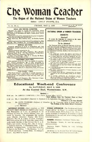 cover page of Woman Teacher published on May 2, 1930