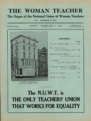 cover page of Woman Teacher published on February 2, 1940