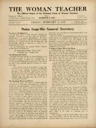 cover page of Woman Teacher published on February 2, 1945