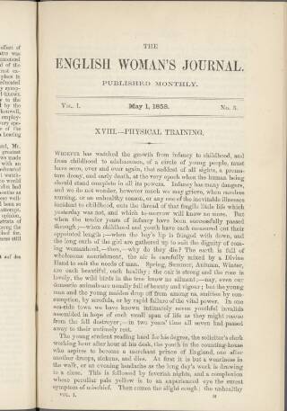 cover page of English Woman's Journal published on May 1, 1858