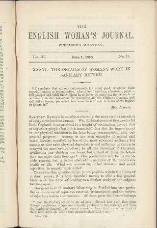 cover page of English Woman's Journal published on June 1, 1859