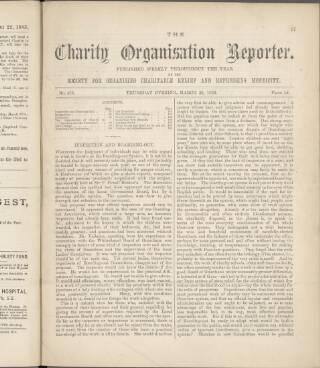 cover page of Charity Organisation Reporter published on March 29, 1883