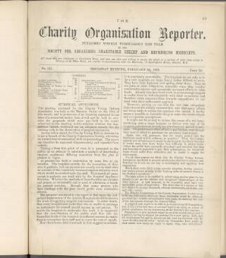 cover page of Charity Organisation Reporter published on February 28, 1884