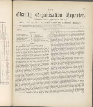 cover page of Charity Organisation Reporter published on May 3, 1884