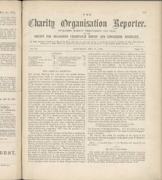 cover page of Charity Organisation Reporter published on May 31, 1884