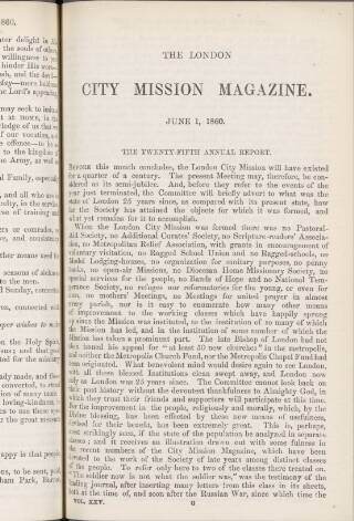 cover page of London City Mission Magazine published on June 1, 1860
