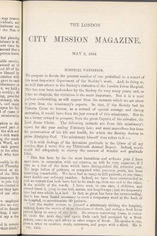 cover page of London City Mission Magazine published on May 2, 1864