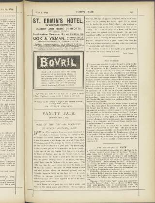 cover page of Vanity Fair published on May 4, 1899