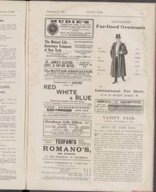 cover page of Vanity Fair published on December 14, 1905