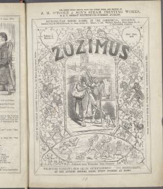 cover page of Zozimus published on June 22, 1870