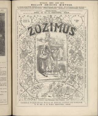 cover page of Zozimus published on May 31, 1871