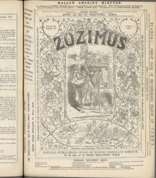 cover page of Zozimus published on September 2, 1871