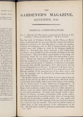 cover page of Gardener's Magazine published on September 1, 1840