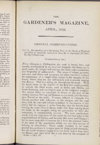 cover page of Gardener's Magazine published on April 1, 1842