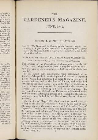 cover page of Gardener's Magazine published on June 1, 1842
