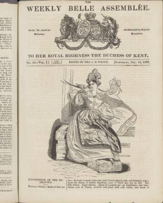 cover page of La Belle Assemblée published on December 14, 1833