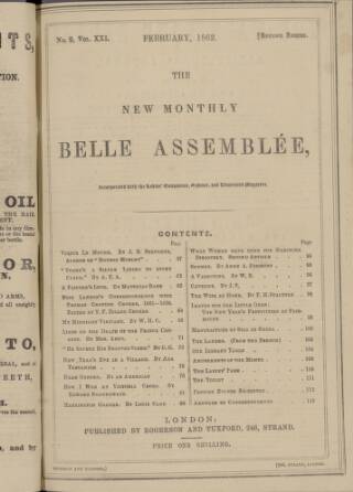 cover page of La Belle Assemblée published on February 1, 1862