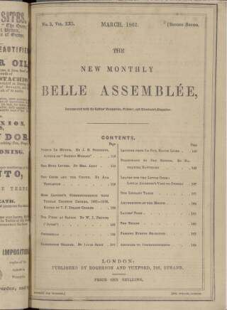 cover page of La Belle Assemblée published on March 1, 1862