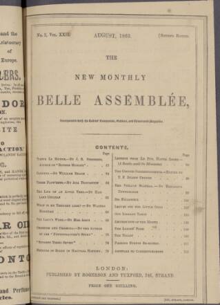 cover page of La Belle Assemblée published on August 1, 1862